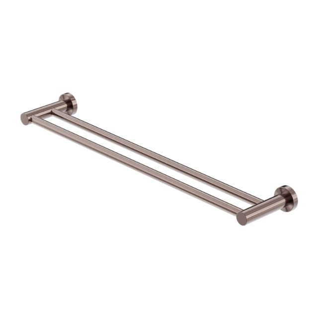 Nero Mecca Double Towel Rail Brushed Bronze NR1924dBZ - The Blue Space