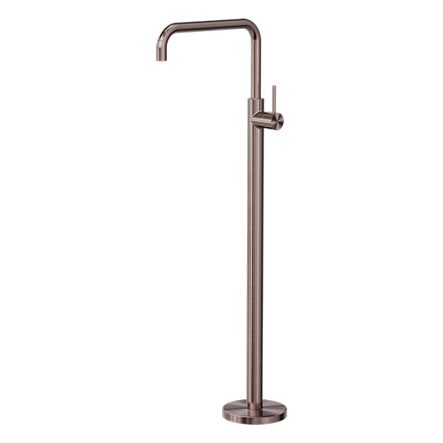 nero mecca freestanding bath mixer square shape brushed bronze | The Blue Space