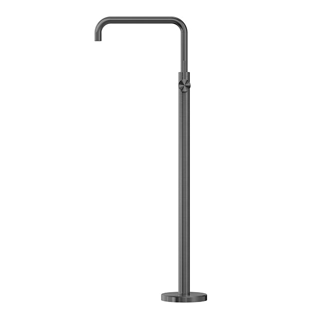 nero mecca freestanding bath mixer square shape gun metal | The Blue Space