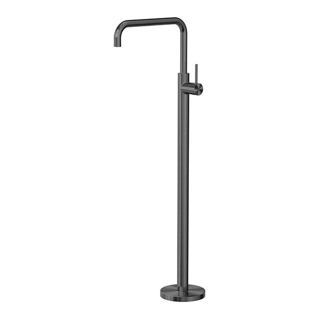 nero mecca freestanding bath mixer square shape gun metal | The Blue Space