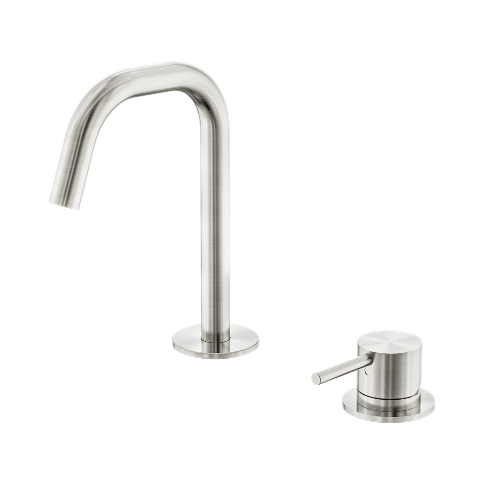 Nero Mecca Hob Basin Mixer Set Edge Spout Brushed Nickel NR221901HBN - The Blue Space