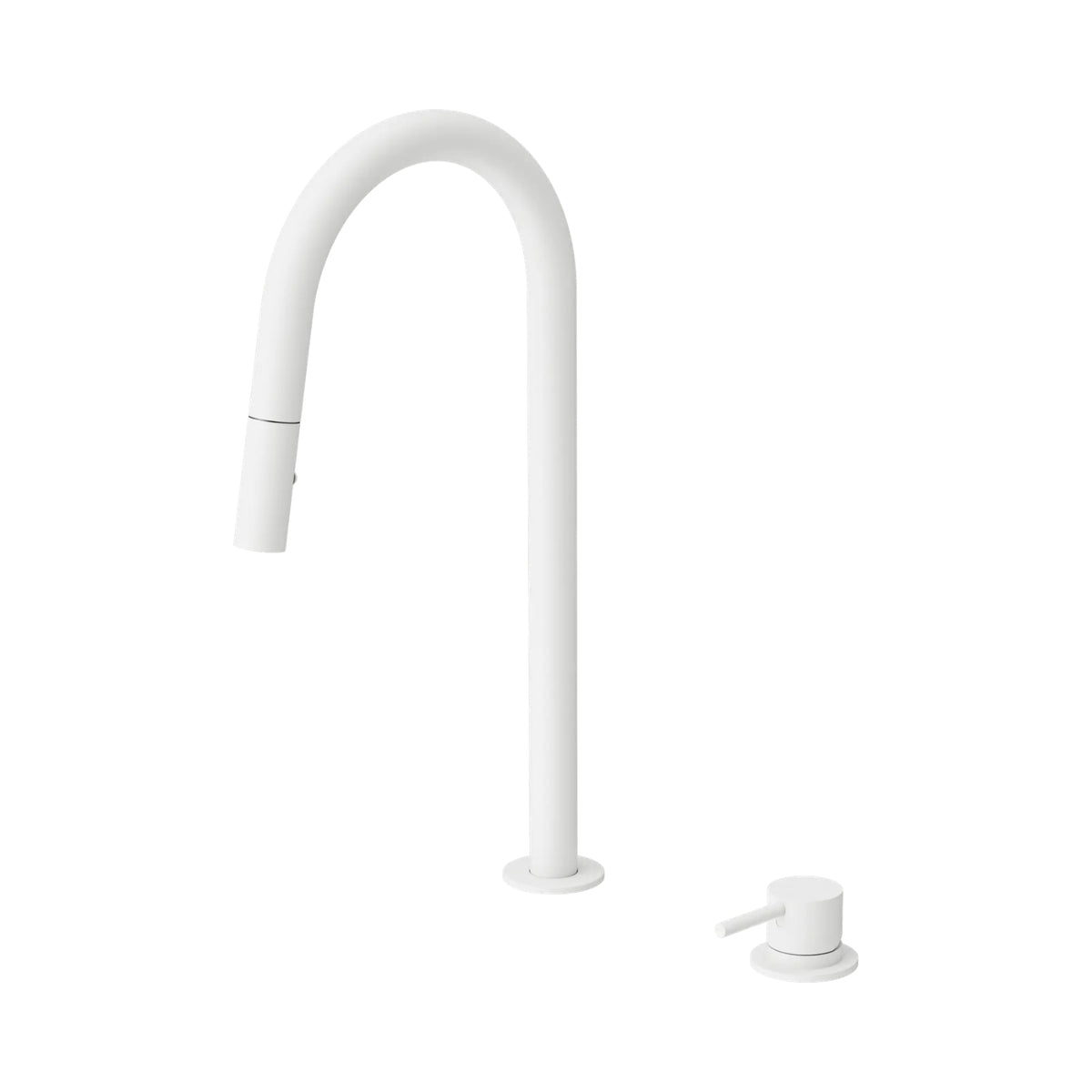 Nero Mecca Hob Mounted Pull Out Sink Mixer - Matte White NR221908BMW
