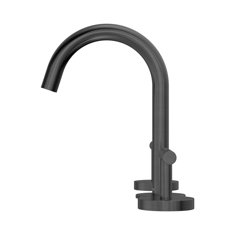 Nero Mecca Lever Basin Set Arc Spout Gun Metal