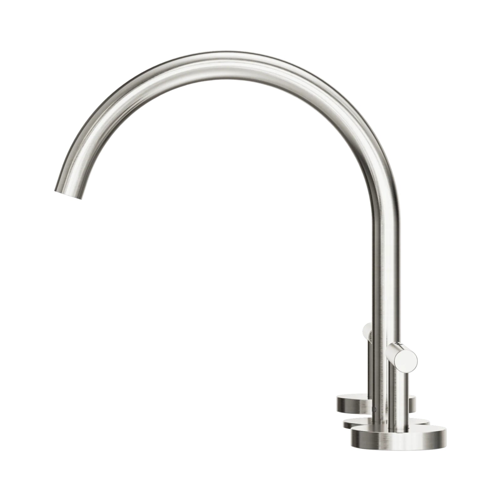 Side Nero Mecca Lever Bath/Kitchen Set Arc Spout Brushed Nickel 25D004BN - The Blue Space