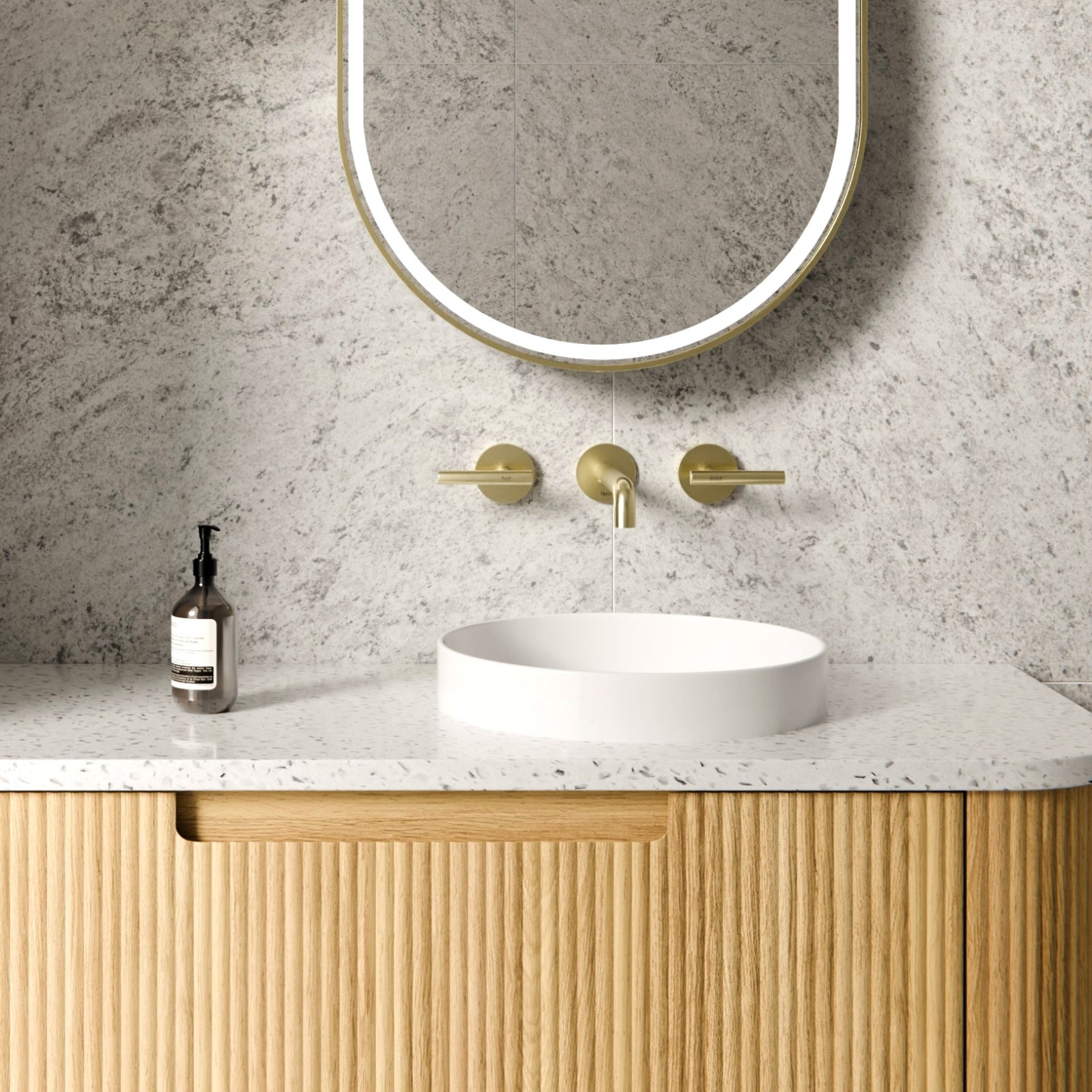 Lifestyle 2 Nero Mecca Lever Wall Basin/Bath Set 160mm Spout Brushed Gold 25D006BG - The Blue Space