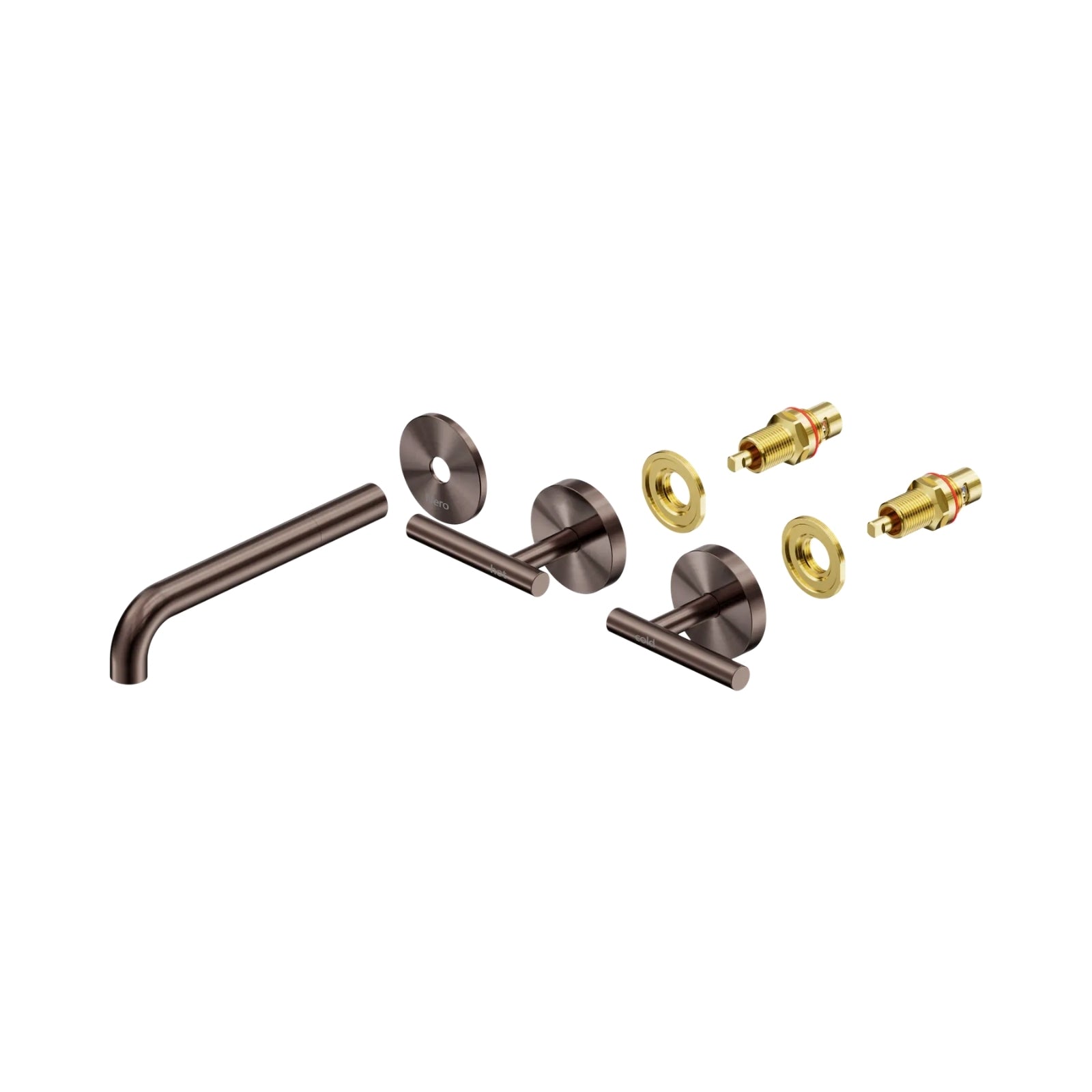 Side Nero Mecca Lever Wall Basin/Bath Set 185mm Spout Trim kits Only Brushed Bronze 25D020BZ - The Blue Space