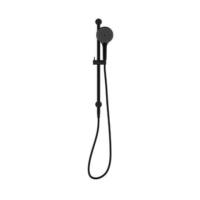 Front View Nero Mecca Shower Rail With Air Shower II Matte Black - NR221905GMB - The Blue Space