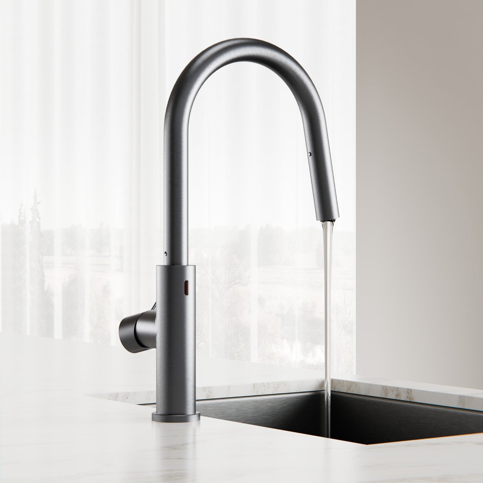 Lifestyle 5 Nero Mecca Smart Sensor Pull Out Kitchen Mixer Gun Metal NR221908AGM - The Blue Space