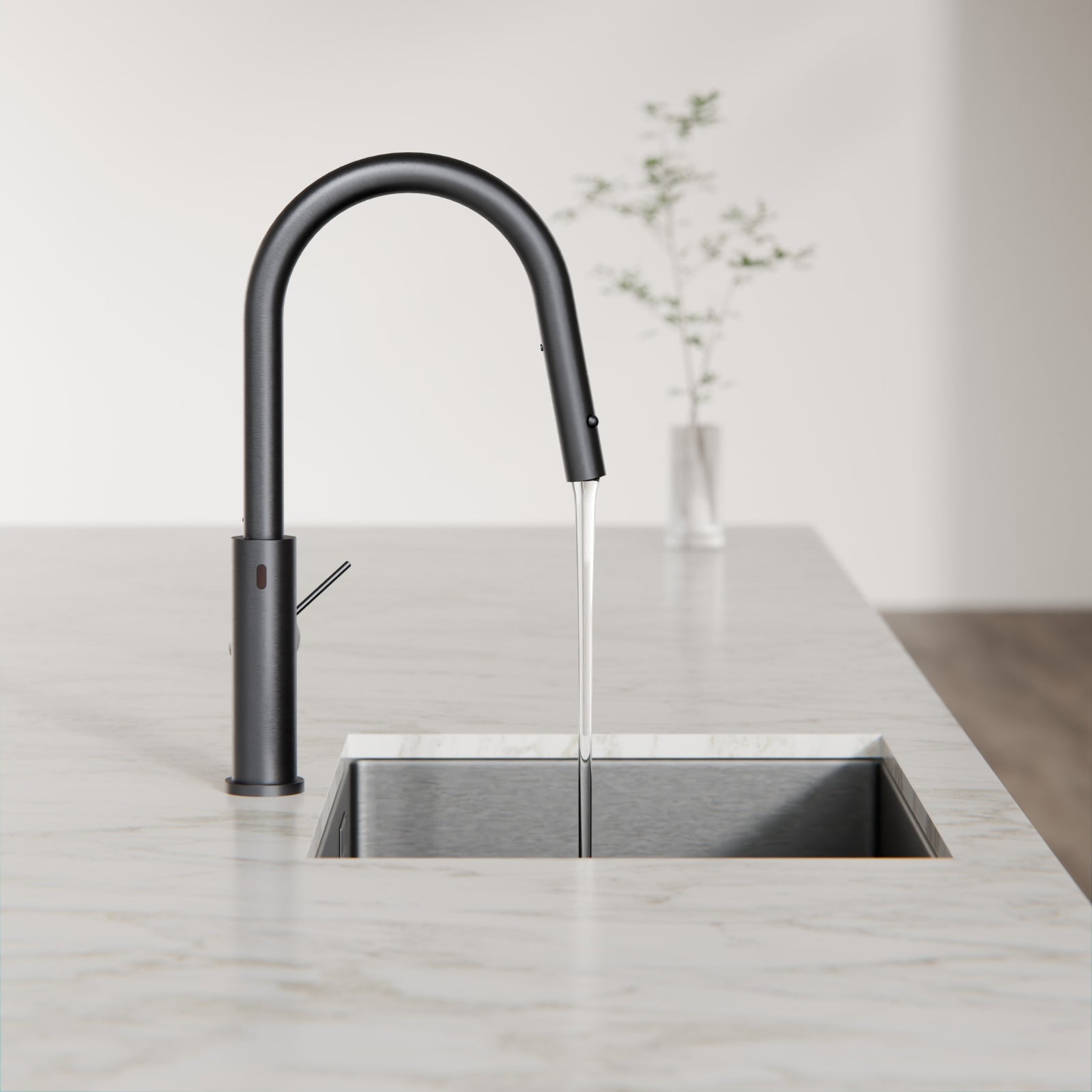 Lifestyle 9 Nero Mecca Smart Sensor Pull Out Kitchen Mixer Gun Metal NR221908AGM - The Blue Space