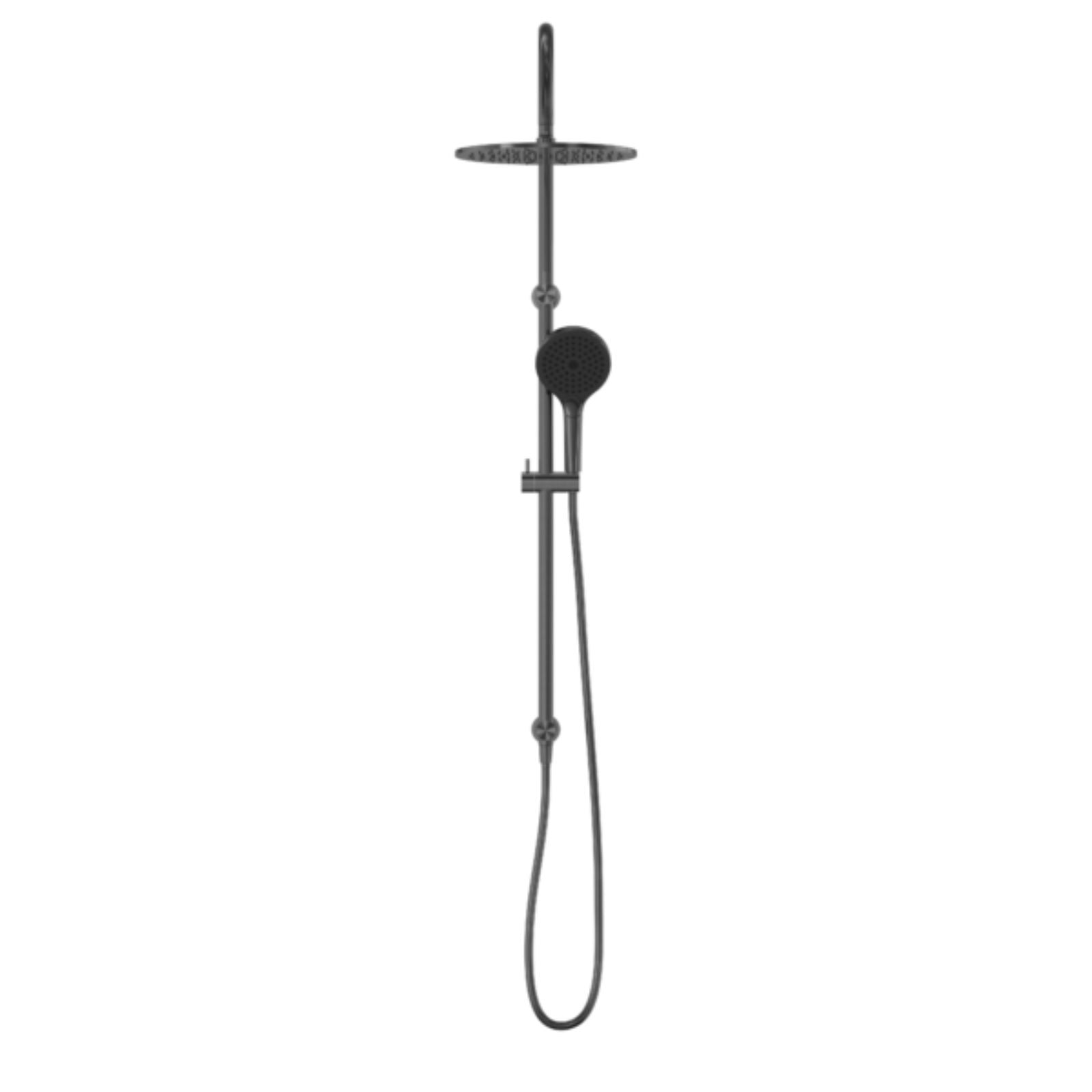 Front Nero Mecca Twin Shower with Air Shower II Gun Metal NR221905HGM - The Blue Space