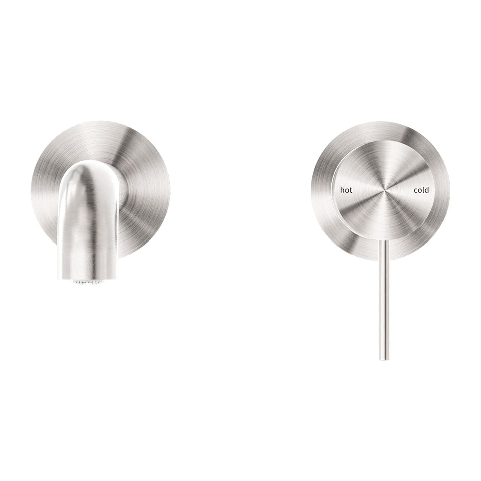 Nero Mecca Wall Basin/Bath Mixer Separate Back Plate 160mm Brushed Nickel
