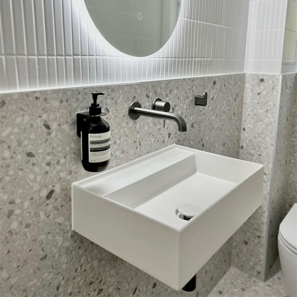 Nero Mecca Wall Basin/Bath Mixer Separate Back Plate 160mm Gun Metal