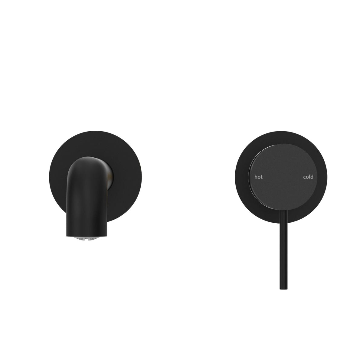 Front Nero Mecca Wall Basin/Bath Mixer Separate Back Plate 160 Trim Kits Only Matte Black NR221910C160TMB - The Blue Space