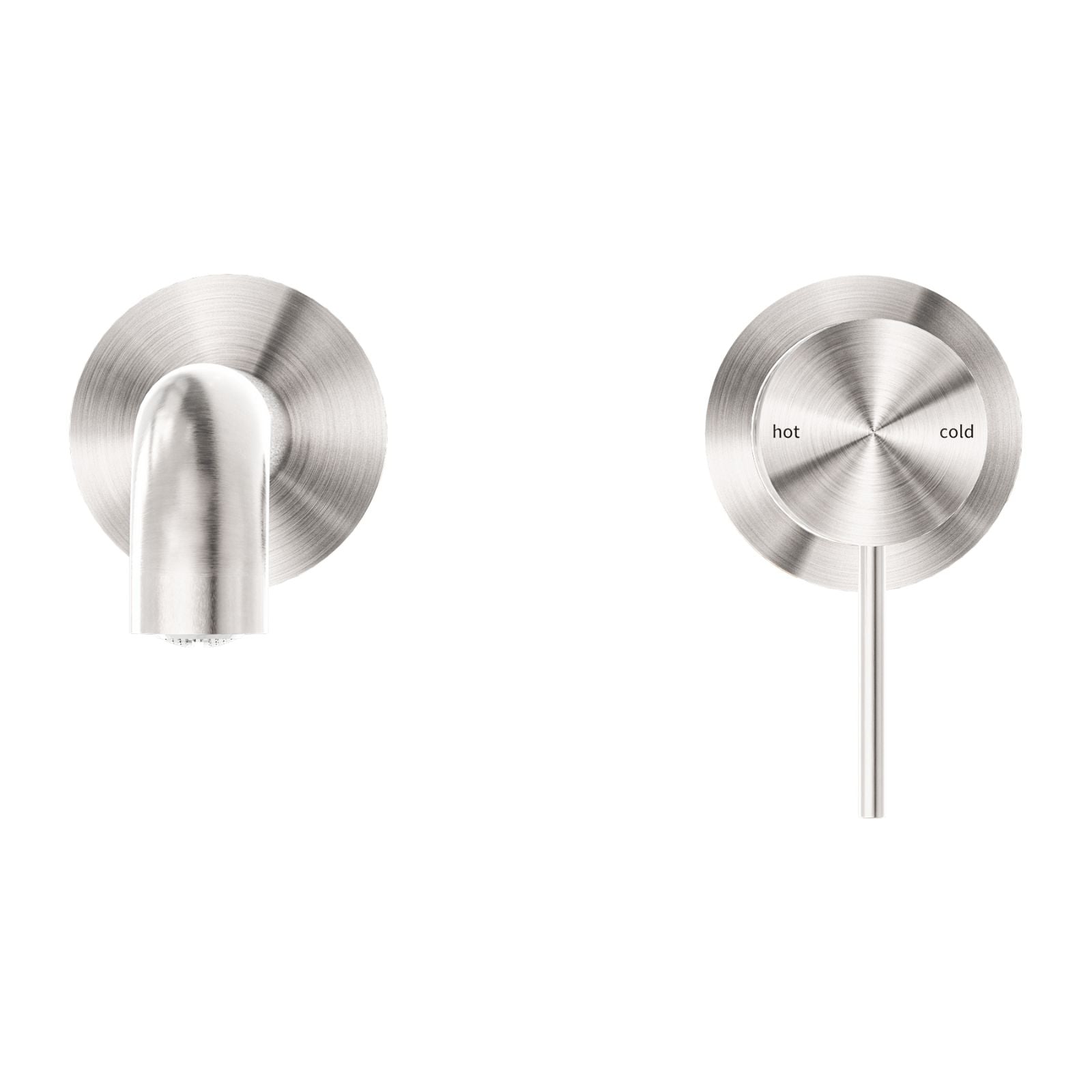 Front Nero Mecca Wall Basin/Bath Mixer Separate Back Plate 230mm Brushed Nickel NR221910C230BN - The Blue Space