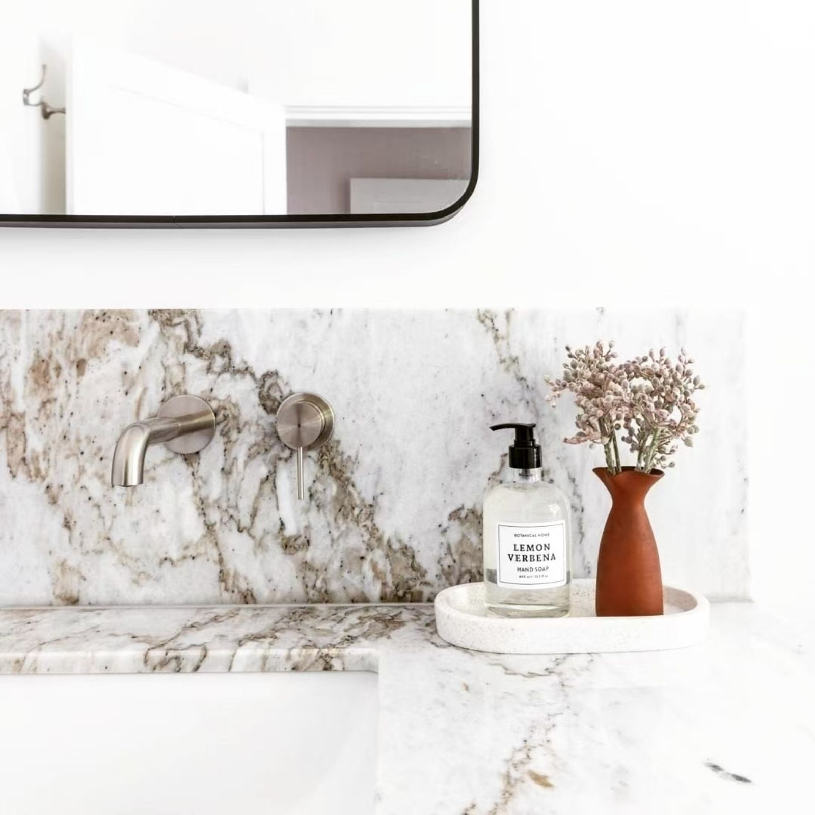 Lifestyle 2 Nero Mecca Wall Basin/Bath Mixer Separate Back Plate 230mm Brushed Nickel NR221910C230BN - The Blue Space