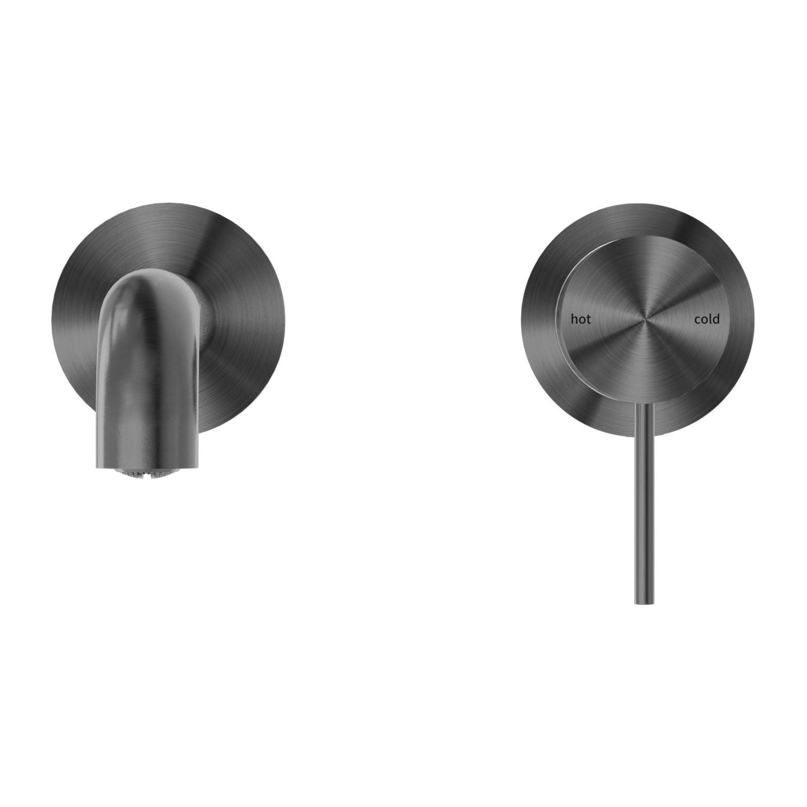 Front Nero Mecca Wall Basin/Bath Mixer Separate Back Plate 230mm Gun Metal NR221910C230GM - The Blue Space