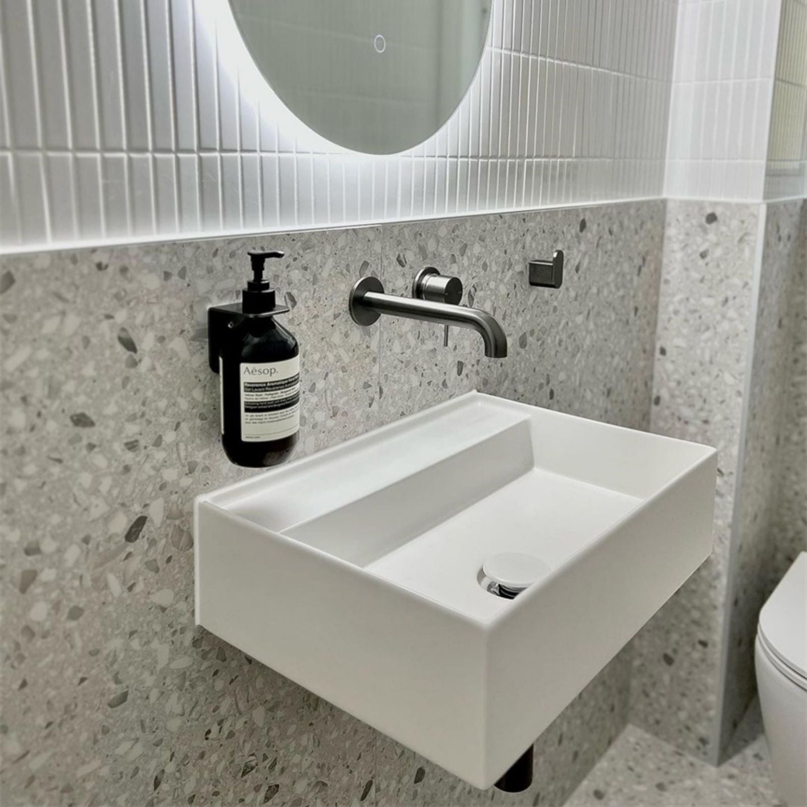 Lifestyle 1 Nero Mecca Wall Basin/Bath Mixer Separate Back Plate 230mm Gun Metal NR221910C230GM - The Blue Space