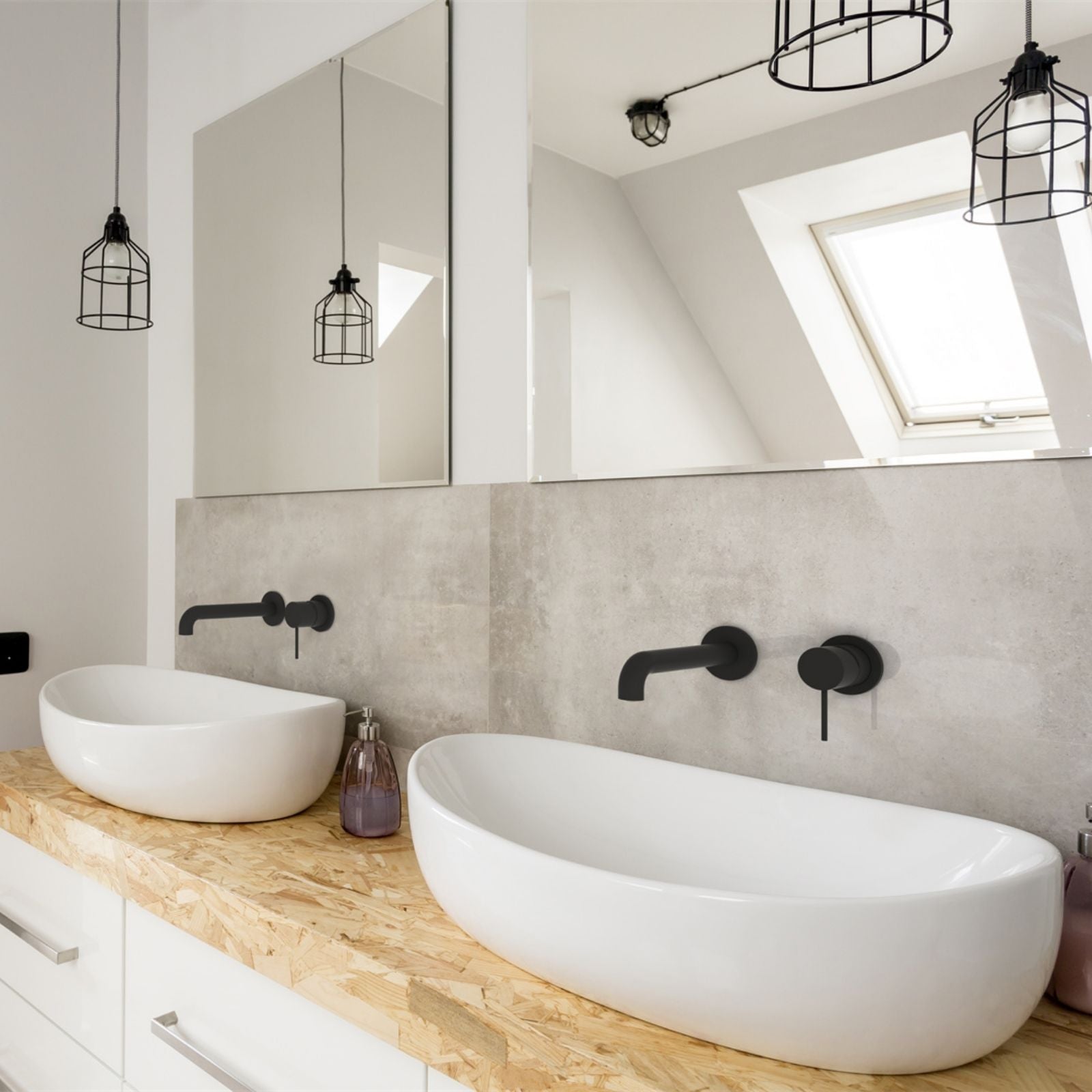 Lifestyle 1 Nero Mecca Wall Basin/Bath Mixer Separate Back Plate 230mm Matte Black NR221910C230MB - The Blue Space