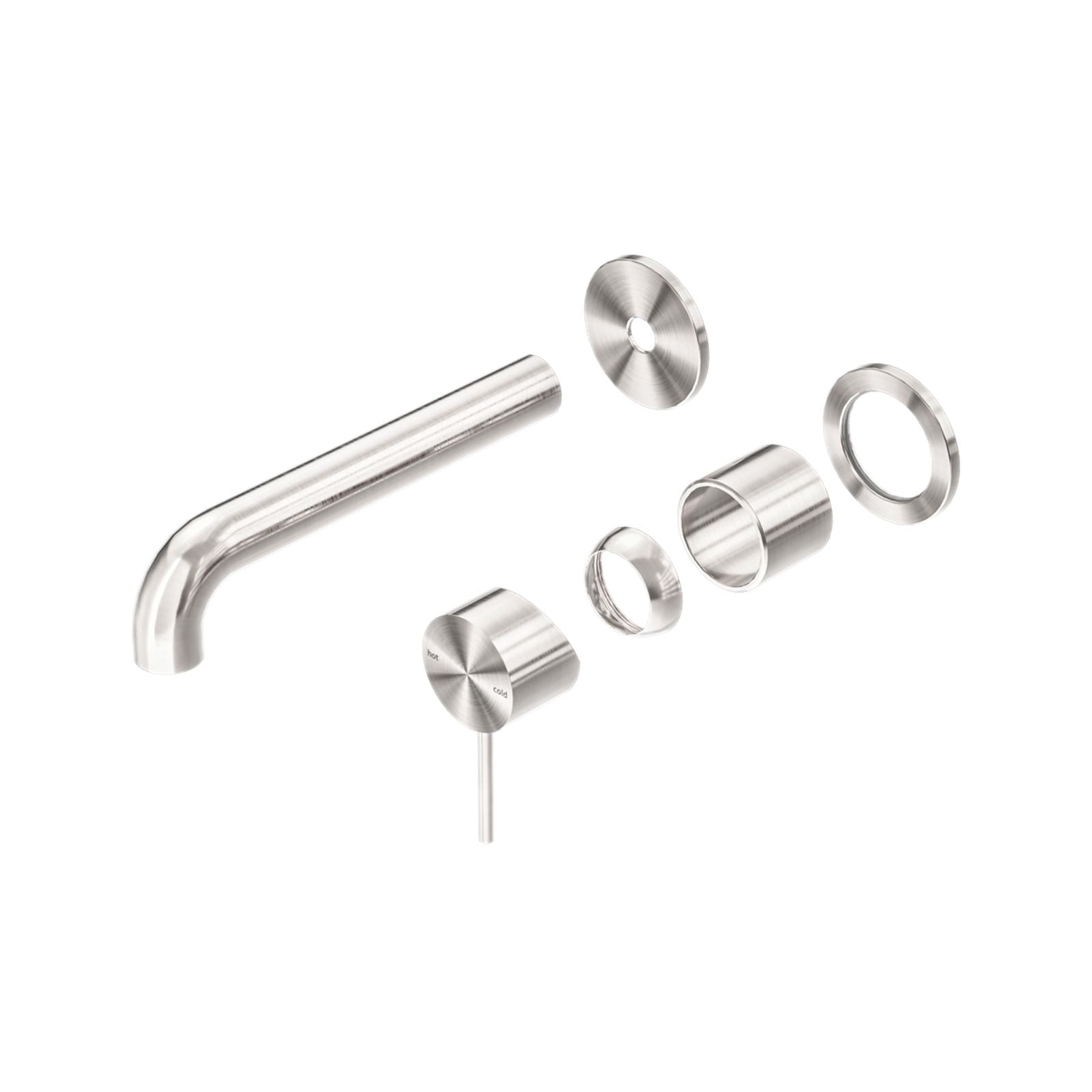 Nero Mecca Wall Basin/bath Mixer Separate Back Plate 230mm Trim Kits Only Brushed Nickel NR221910C230TBN - The Blue Space