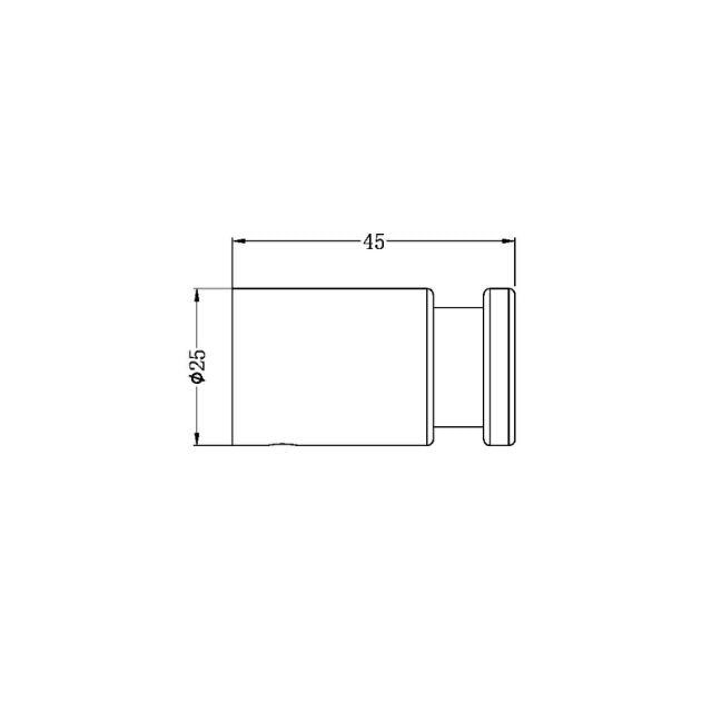 Technical Drawing Nero New Mecca Robe Hook Brushed Bronze NR2382BZ - The Blue Space