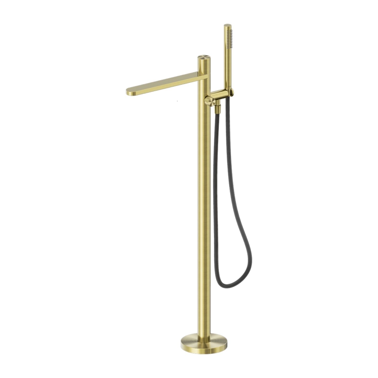 Nero Pure SS316L Freestanding Bath Mixer With Outdoor Shower Hose Brushed Gold NR172203A01BG - The Blue Space