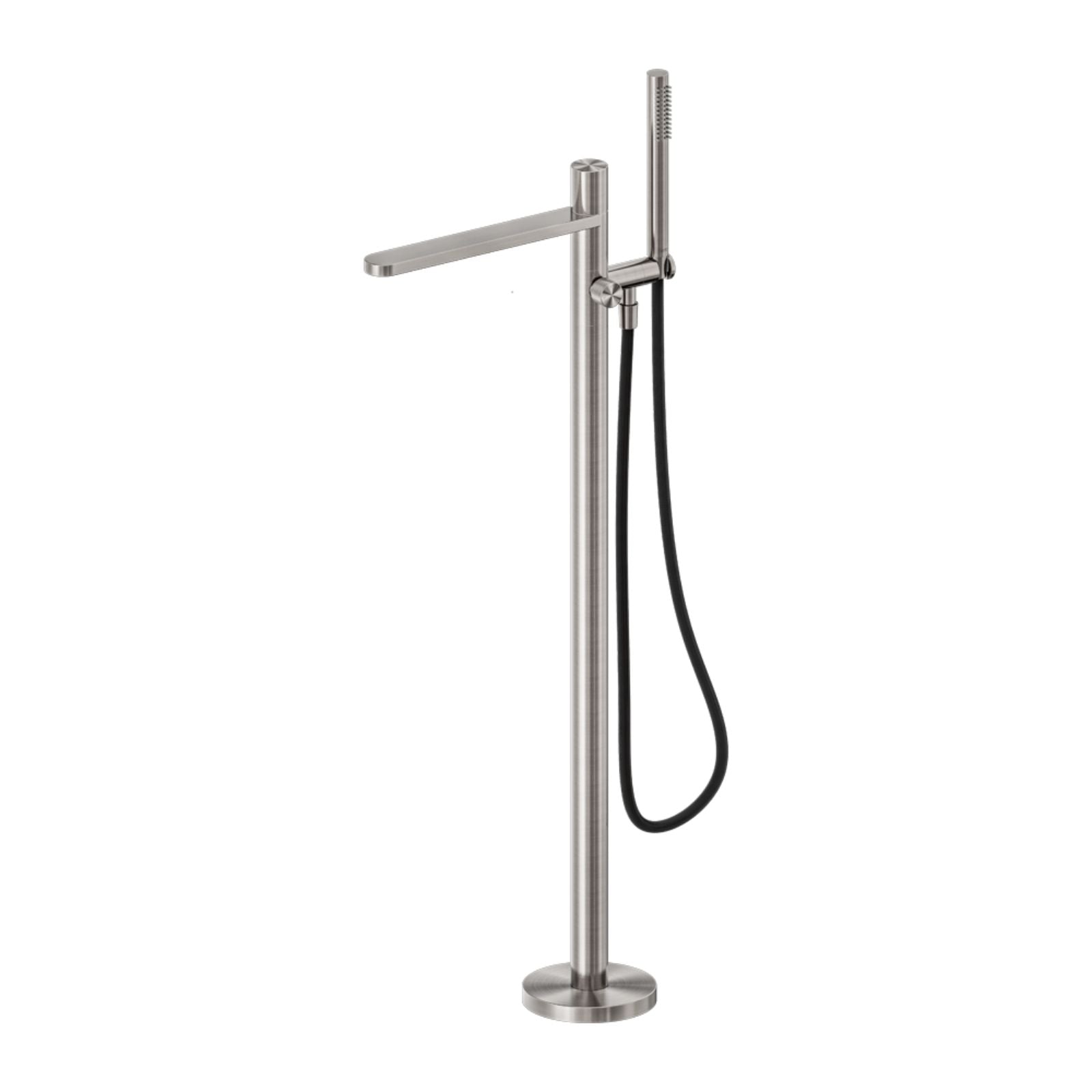 Nero Pure SS316L Freestanding Bath Mixer With Outdoor Shower Hose Brushed Nickel NR172203A01BN - The Blue Space