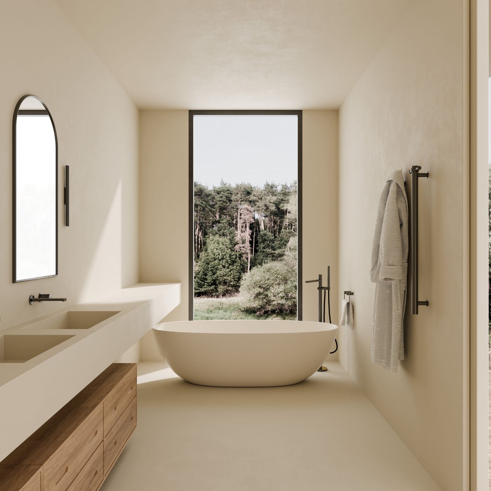Lifestyle 1 Nero Pure SS316L Wall Basin/Bath Mixer Separate Back Plate Whole Set Graphite NR172210BGR - The Blue Space