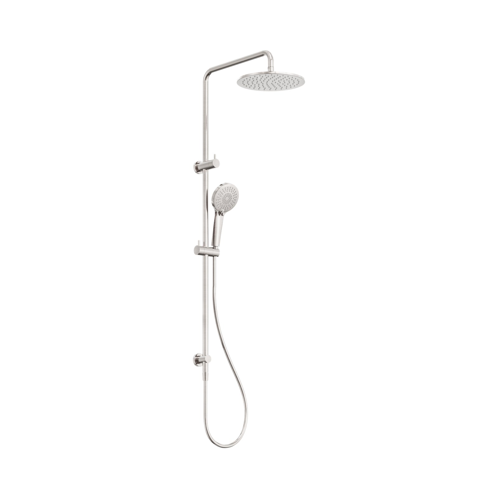 Nero Round Twin Shower Brushed Nickel NR250805DBN - The Blue Space