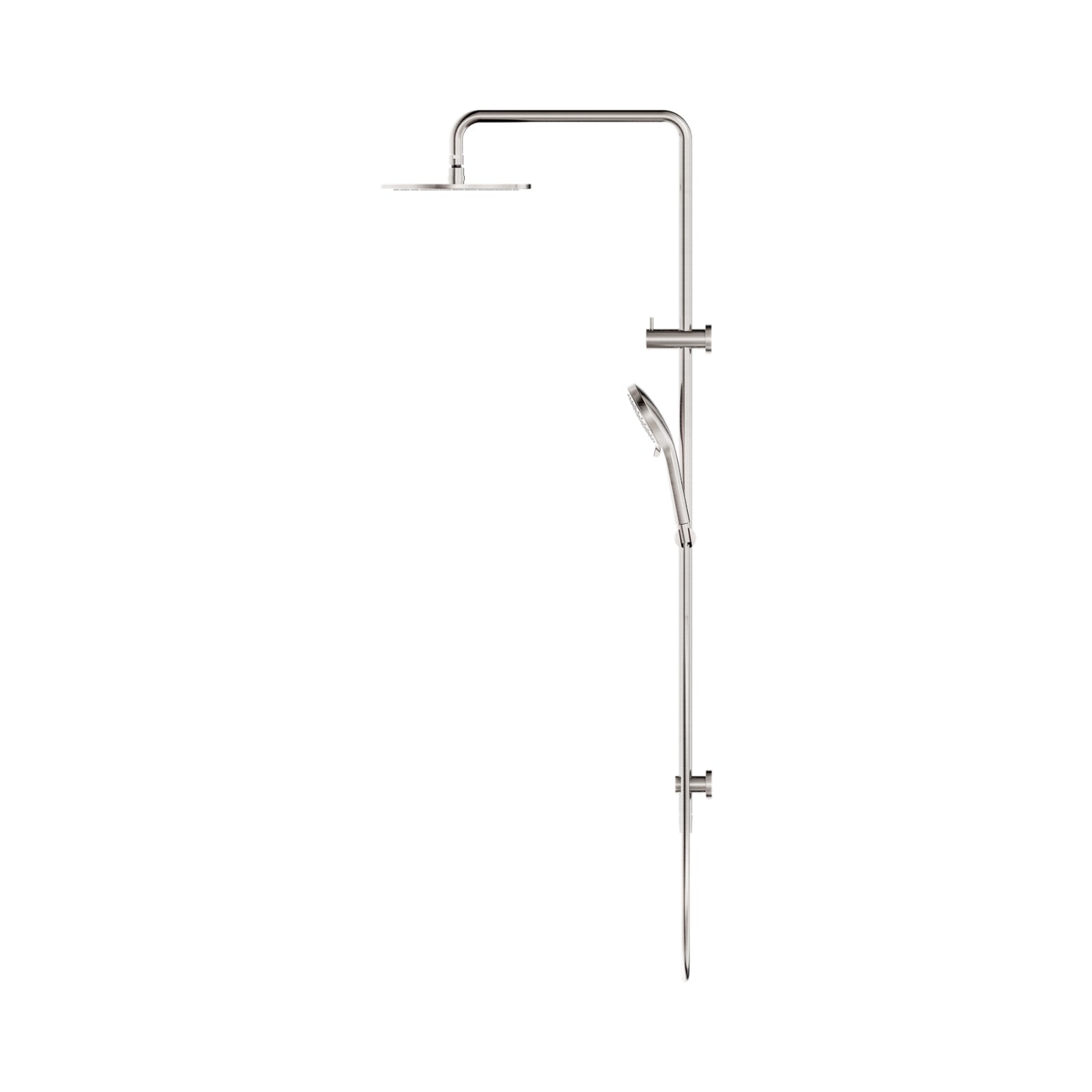 Side Nero Round Twin Shower Brushed Nickel NR250805DBN - The Blue Space