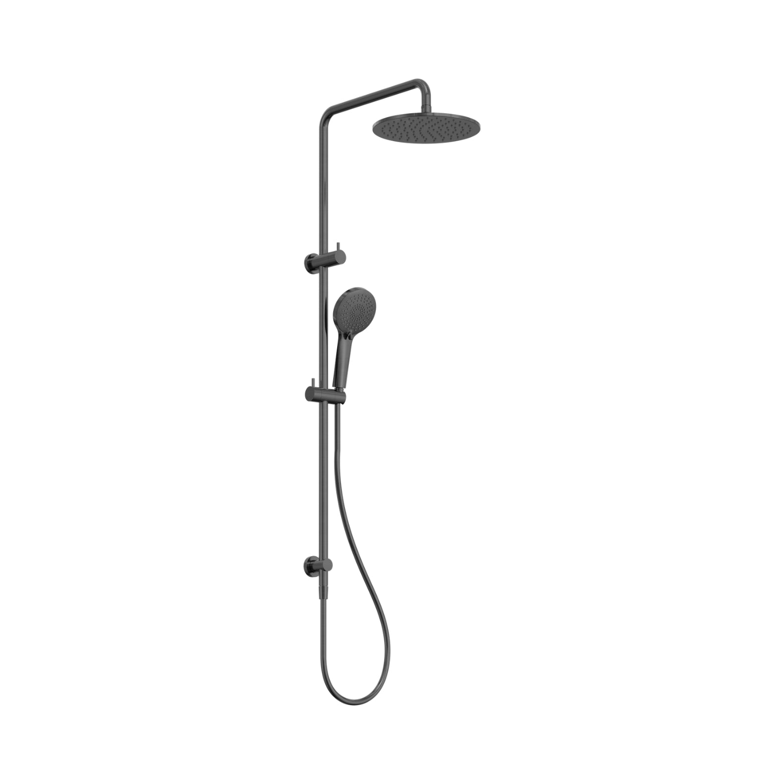 Nero Round Twin Shower Gun Metal NR250805DGM - The Blue Space