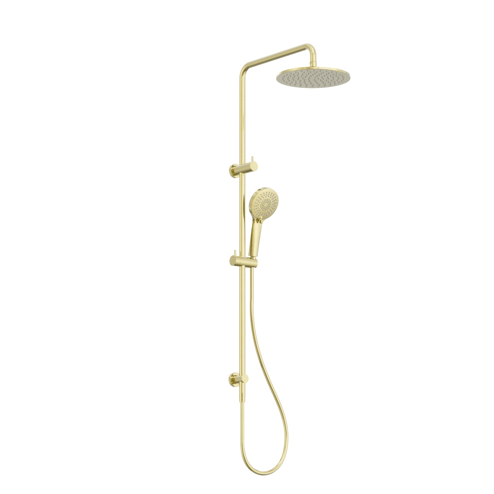 Nero Round Twin Shower With Air Shower I Brushed Gold NR250805D01BG - The Blue Space