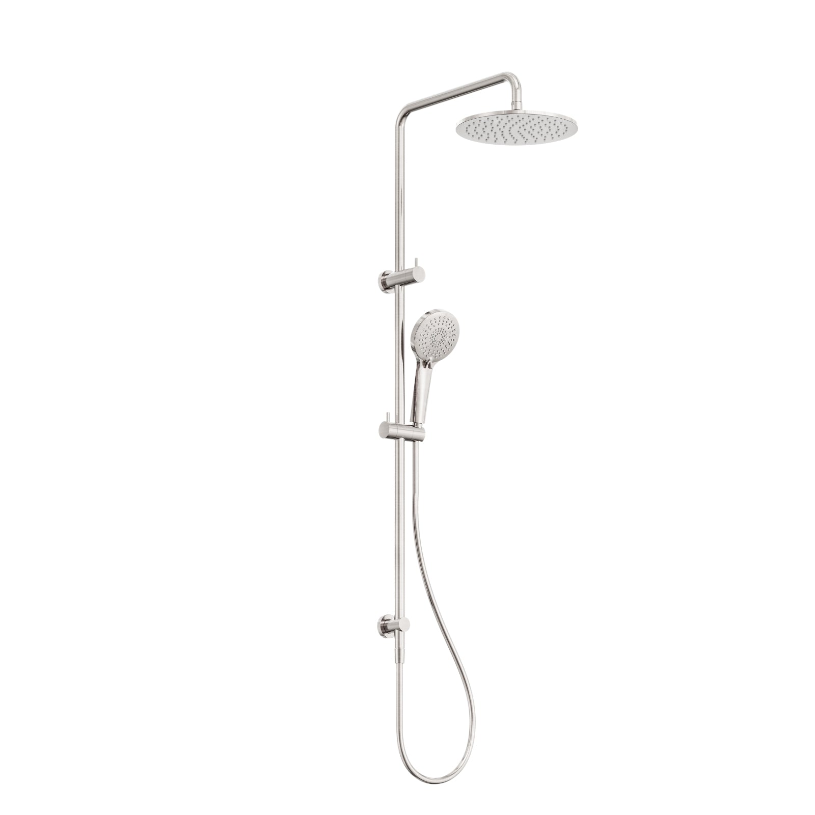 Nero Round Twin Shower With Air Shower I Brushed Nickel NR250805D01BN - The Blue Space