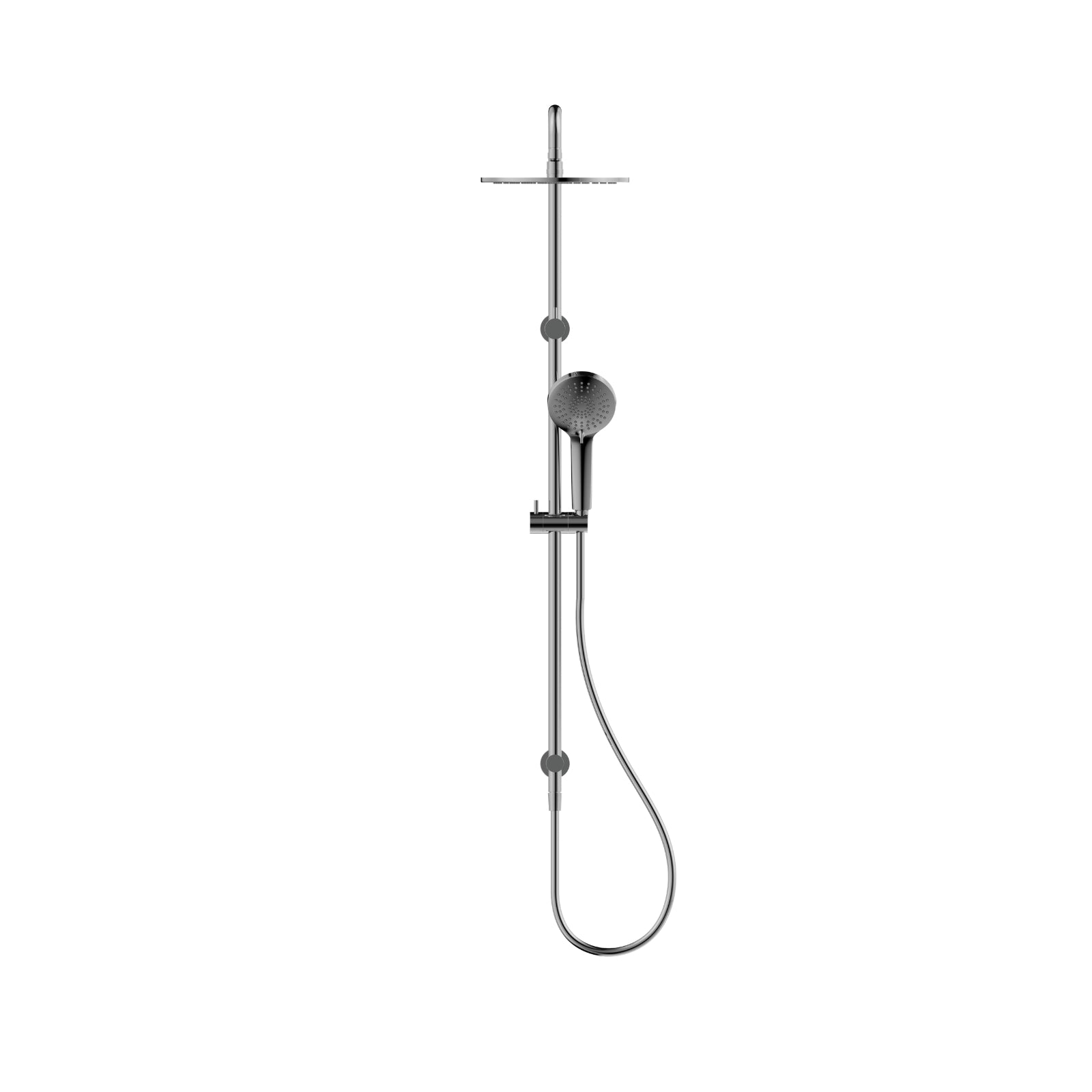 Front Nero Round Twin Shower With Air Shower I Chrome NR250805D01CH - The Blue Space