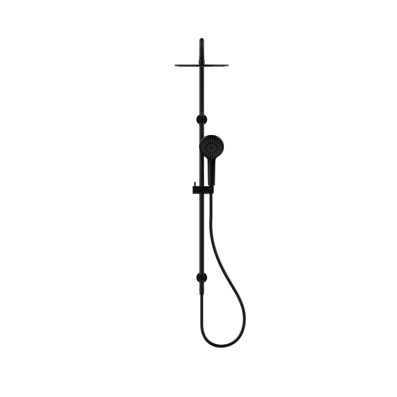 Front Nero Round Twin Shower With Air Shower I Matte Black NR250805D01MB - The Blue Space