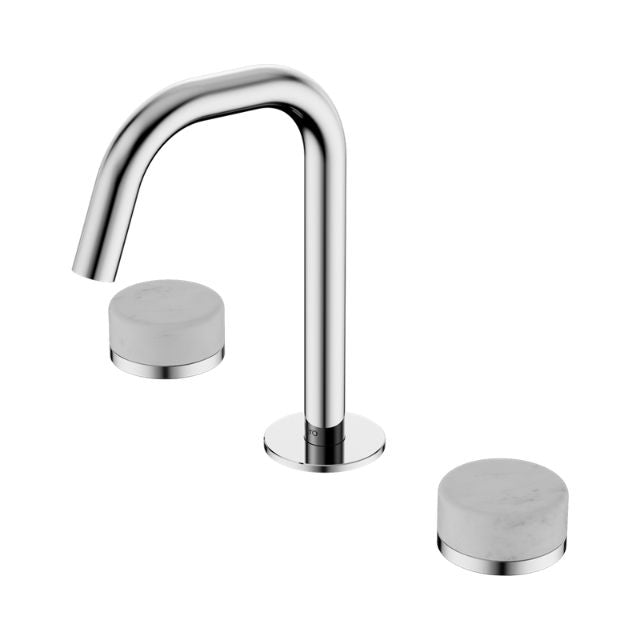Nero Serenity Basin Set Edge Spout With Carrara Handle Chrome 24D023CH - The Blue Space