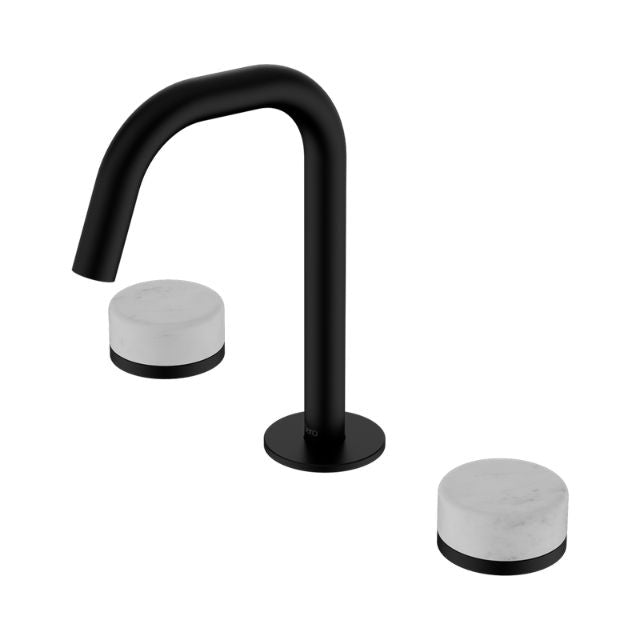 Nero Serenity Basin Set Edge Spout With Carrara Handle Matte Black 24D023MB - The Blue Space