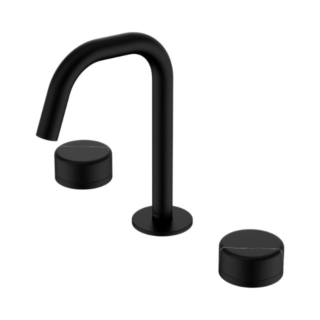 Nero Serenity Basin Set Edge Spout With Marquina Black Handle Matte Black 24D119MB - The Blue Space