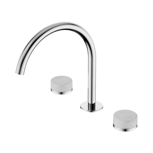 Nero Serenity Bath/Kitchen Set Arc Spout With Carrara Handle Chrome 24D017CH - The Blue Space