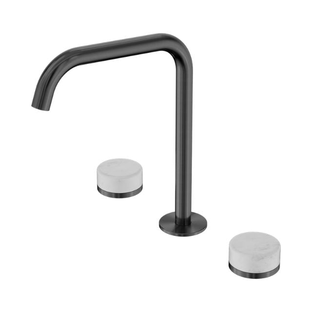 Nero Serenity Bath/Kitchen Set Edge Spout With Carrara Handle Gun Metal 24D029GM - The Blue Space