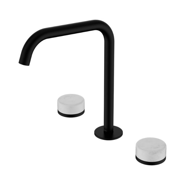 Nero Serenity Bath/Kitchen Set Edge Spout With Carrara Handle Matte Black 24D029MB - The Blue Space