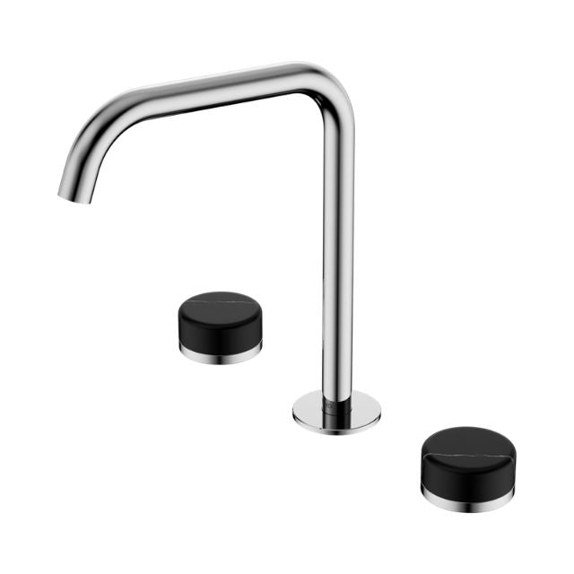 Nero Serenity Bath/Kitchen Set Edge Spout With Marquina Black Handle Chrome 24D120CH - The Blue Space