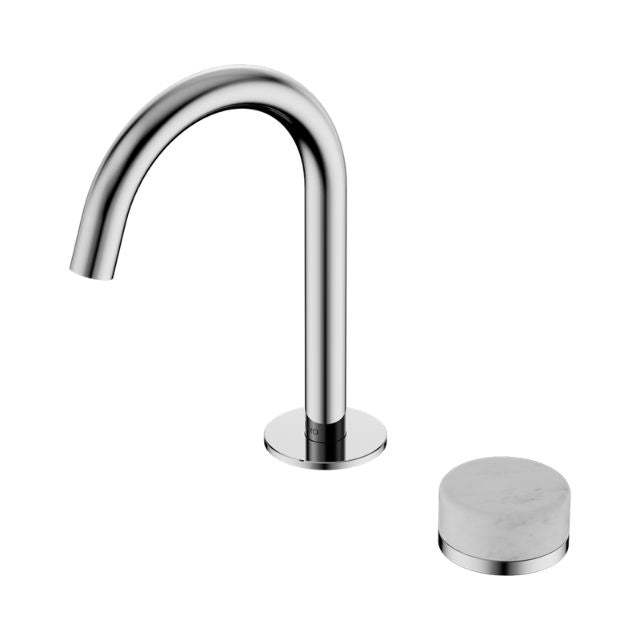 Nero Serenity Progressive Basin Mixer Arc Spout With Carrara Handle Chrome 24E031CH - The Blue Space