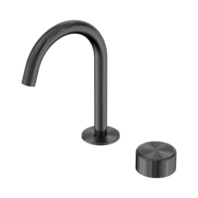Nero Serenity Progressive Basin Mixer Arc Spout With Metal Handle Gun Metal 24E036GM - The Blue Space