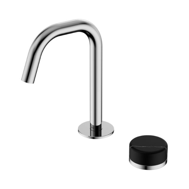 Nero Serenity Progressive Basin Mixer Edge Spout With Marquina Black Handle Chrome 24E135CH - The Blue Space