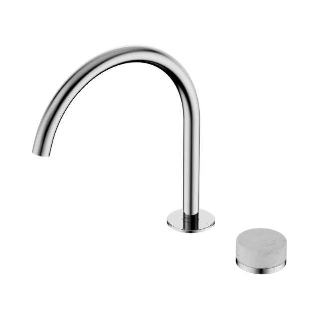 Nero Serenity Progressive Bath/Kitchen Mixer Arc Spout With Carrara Handle Chrome 24E037CH - The Blue Space