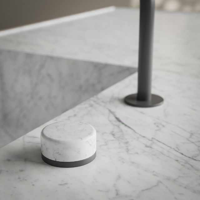 Nero Serenity Progressive Bath/Kitchen Mixer Arc Spout With Carrara Handle Matte Black 24E037MB - The Blue Space