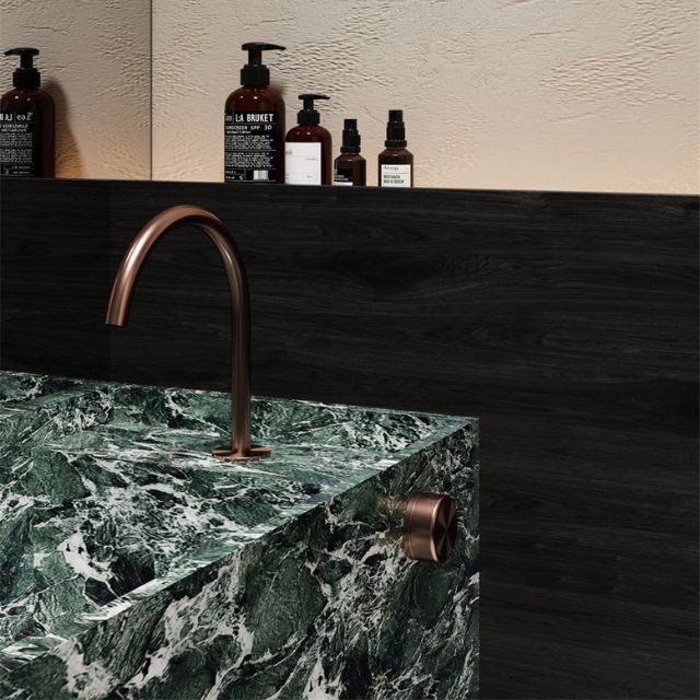 Lifestyle 2 Progressive Bath/Kitchen Mixer Arc Spout With Metal Handle Brushed Bronze 24E042BZ - The Blue Space