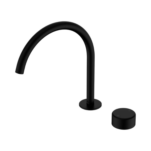Nero Serenity Progressive Bath/Kitchen Mixer Arc Spout With Metal Handle Matte Black 24E042MB - The Blue Space