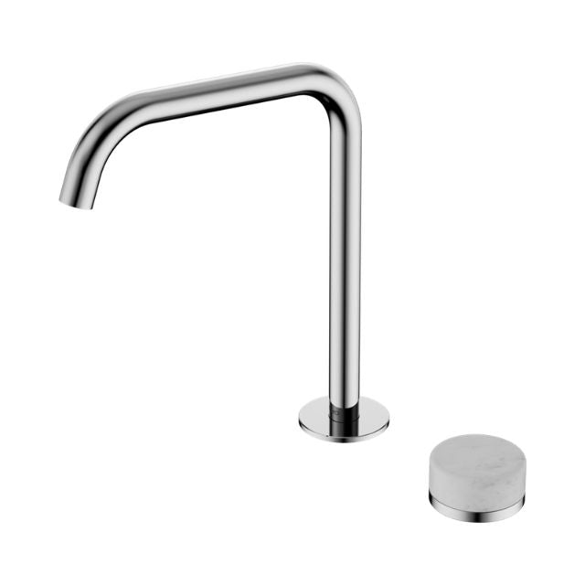 Nero Serenity Progressive Bath/Kitchen Mixer Edge Spout With Carrara Handle Chrome 24E049CH - The Blue Space