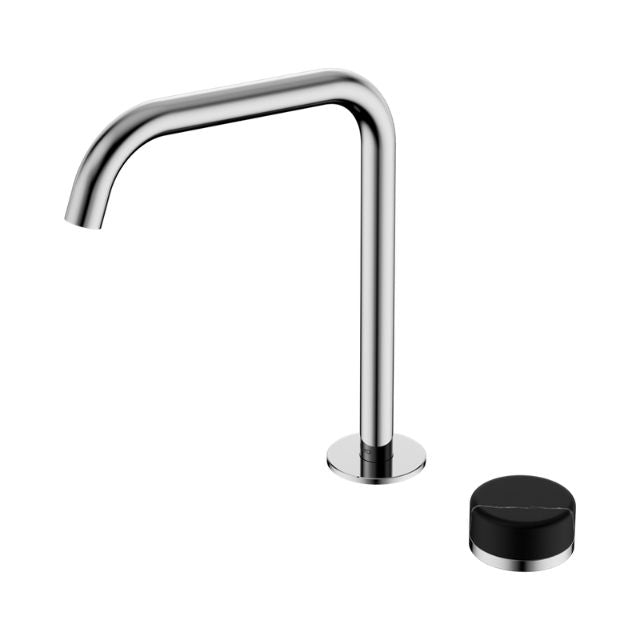 Nero Serenity Progressive Bath/Kitchen Mixer Edge Spout With Marquina Black Handle Chrome 24E136CH - The Blue Space
